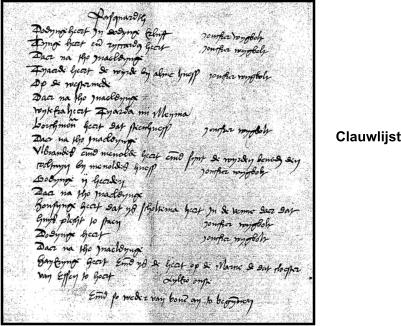 Clauwlijst